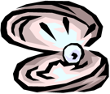 The image depicts an oister with a pearl.