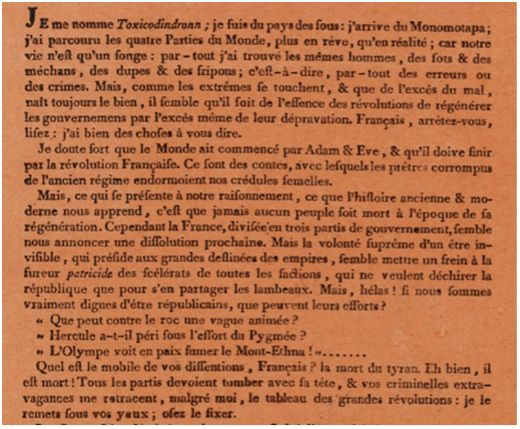 Imagen del afiche impreso el 17 de julio de 1793