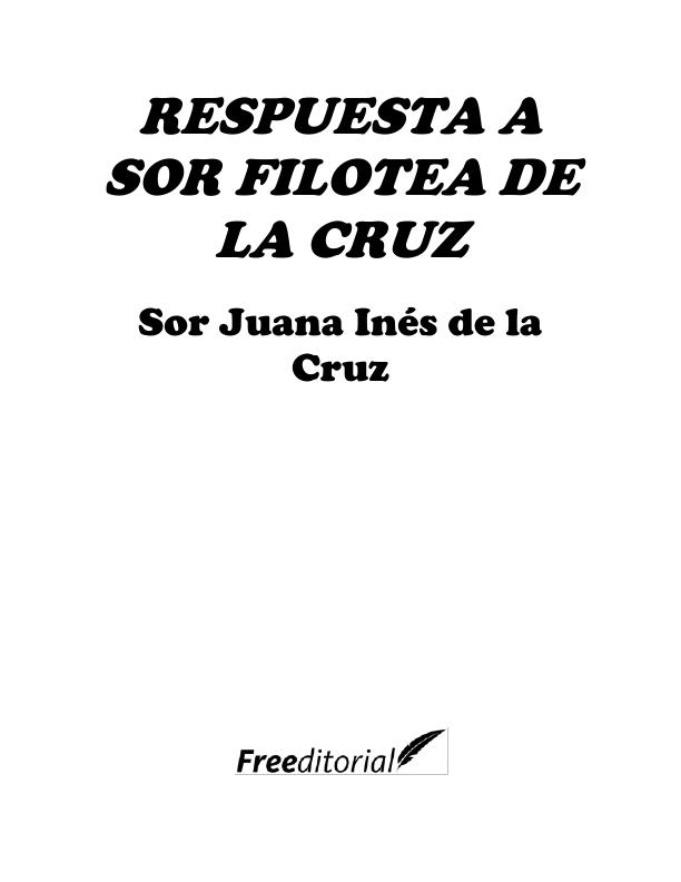 Respuesta a Sor Filotea de la Cruz