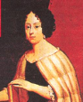 The image depicts Lucrezia Elena Cornaro Piscopia in a full-colour portrait.